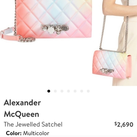 Alexander McQueen Jewelled Ombré Leather Satchel Bag - Picture 4 of 12